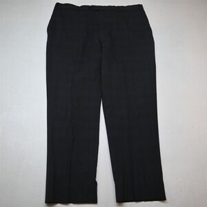 Lanerossi 40x30 Gray Plaid Stretch Wool Flat Front Straight Dress Mens Pants
